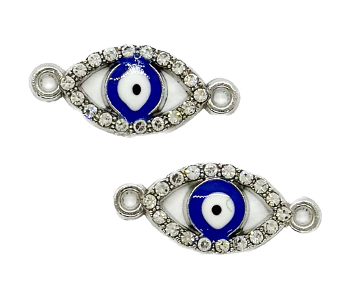 [12205] Dije fundición ojo turco oval c/strass x 2 un. (1)