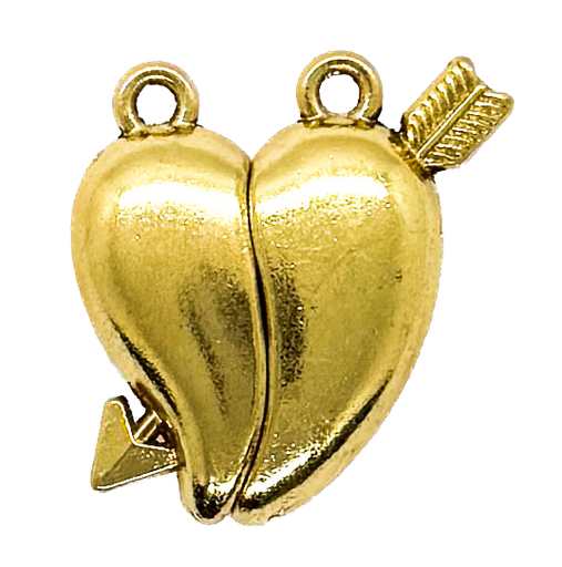 [10739] Dije/cierre imán corazón c/flecha dorado