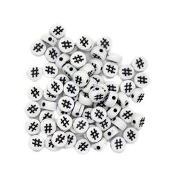 [11768] Hashtag # plano 7mm blanco c/negro x 15gr.