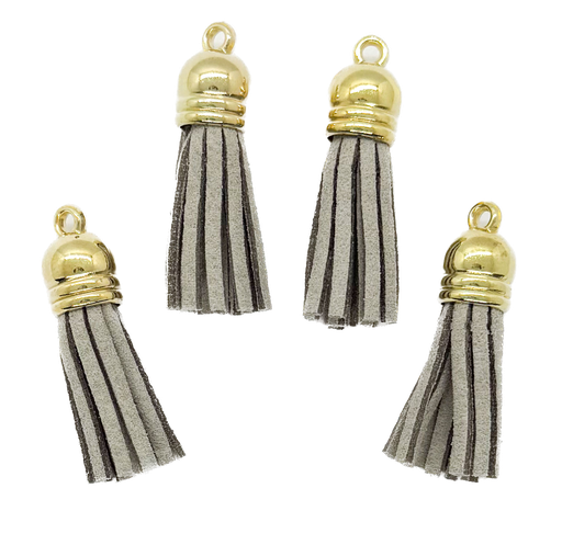 [10375] Fleco gamuza gris 3.8cm x 4 un.