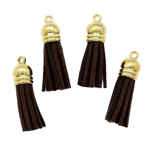 [10375] Fleco gamuza marrón habano 3.8cm x 4 un.