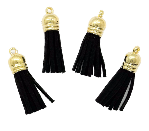 [10375] Fleco gamuza negro 3.8cm x 4 un.